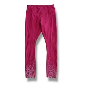 Lululemon Athletica Scalloped Reflective‎ Luxtreme Leggings Size 4 Red Gym